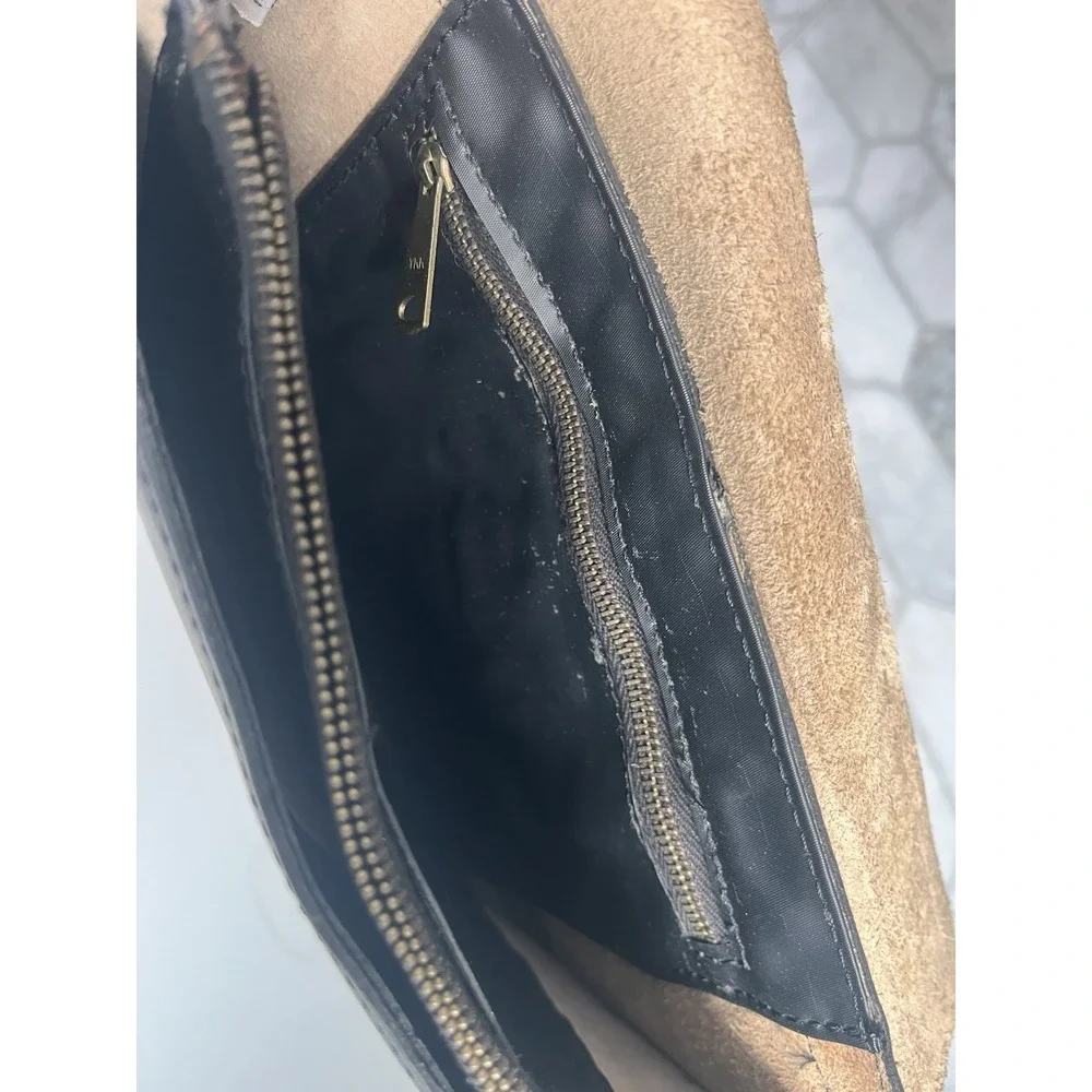 Vintage Made In Korea Genuine Leather‎ Clutch Wristlet Black Envelope Style Snap